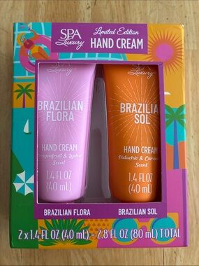 Spa Luxury set Brazilian Flora & Brazilian Sol Hand Cream NWT 1.4 oz ea